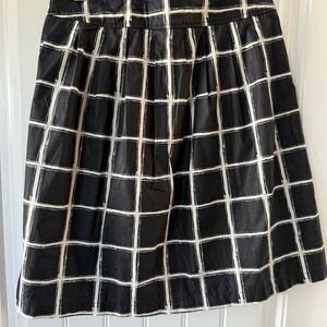 Michael Kors Black and White Grid A-Line Skirt